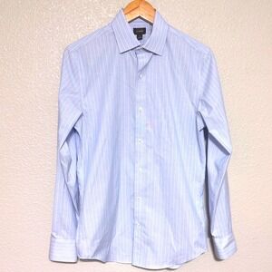 J.Crew Re-Imagined Striped Button Down Dress Shirt Men's Small Light Blue White